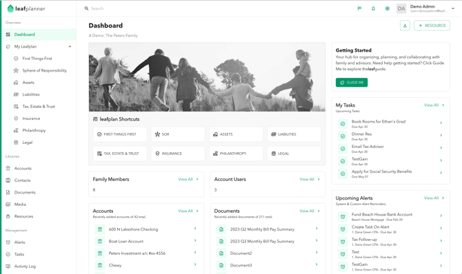 leafplanner Dashboard